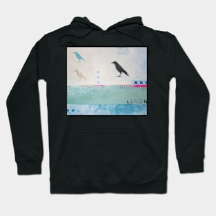 Picture of an original painting, crow light blue Hoodie